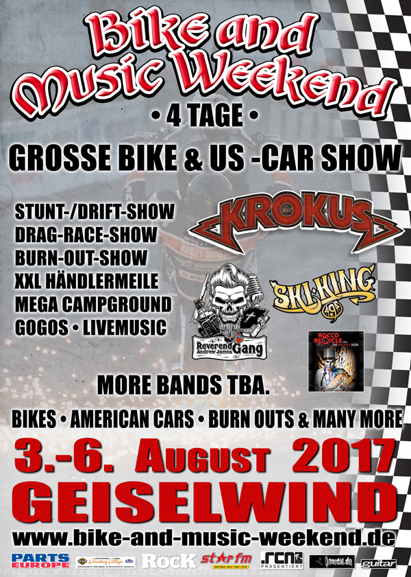 Party Flyer: Bike and Music Weekend am 03.08.2017 in Geiselwind